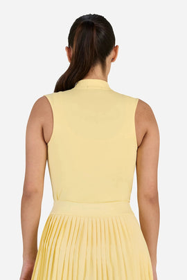 New Bad Birdie Women's Blade Sleeveless Golf Polo - Pale Banana - 0