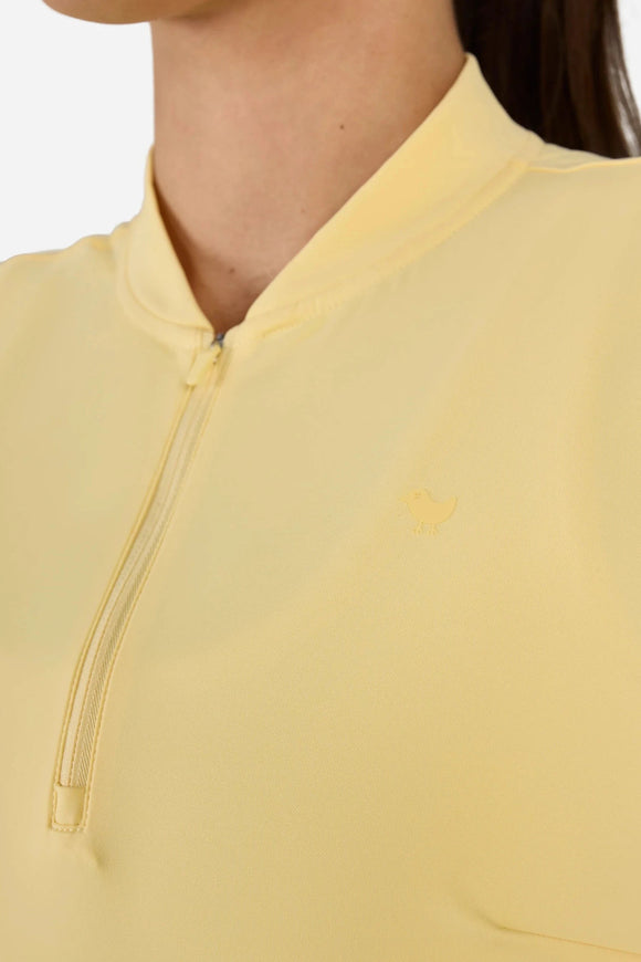 New Bad Birdie Women's Blade Sleeveless Golf Polo - Pale Banana