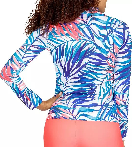 New Tail Women's Emersyn Long Sleeve Golf Top - Mykonos Fronds Size XL MSP$100