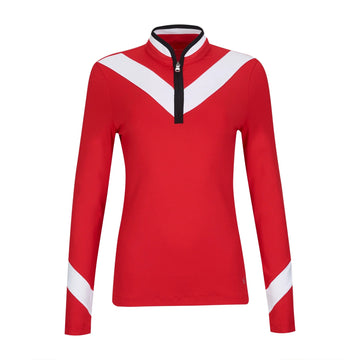 Lohla Sport Laurie Chevron Pullover Golf Top Red Size L MSP$110