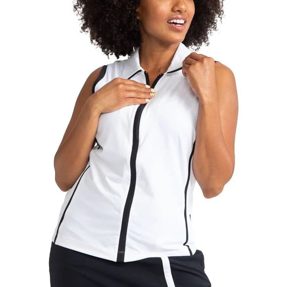 New Kinona White Swing Away Sleeveless Golf Top Size M. MSP$128
