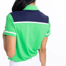 New Kinona Button Up Beauty Short Sleeve Golf Top Green/Navy Size S MSP$119-2