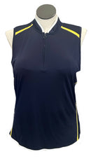 New PGA Tour Navy And Yellow Sleeveless Golf Polo Size XL MSP$55-1