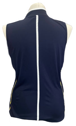 New PGA Tour Navy And Yellow Sleeveless Golf Polo Size XL MSP$55 - 0