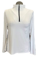 Kinona White Golf Funnel Pullover w/ Black Zip Size XL MSP $124-1