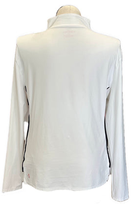 Kinona White Golf Funnel Pullover w/ Black Zip Size XL MSP $124 - 0