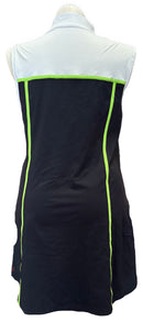 Kinona White & Black Women's Sleeveless Golf Dress w/Green Outlining Size XL-2