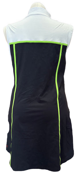 Kinona White & Black Women's Sleeveless Golf Dress w/Green Outlining Size XL - 0