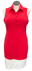 J.Lindeberg Pink Women's Sleeveless Golf Dress w/White Accent Size XL-1