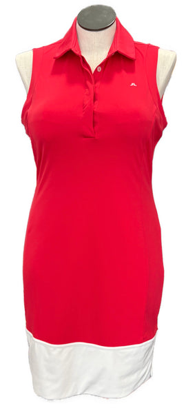 J.Lindeberg Pink Women's Sleeveless Golf Dress w/White Accent Size XL