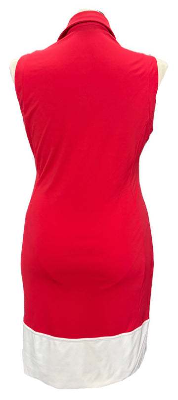 J.Lindeberg Red Sleeveless Golf Dress w/White Trim Size XL - 0