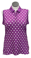 Nike Purple & White Dotted Women's Sleeveless Golf Top Size XL-1