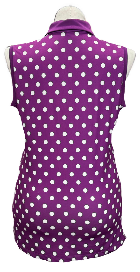 Nike Purple & White Dotted Women's Sleeveless Golf Top Size XL