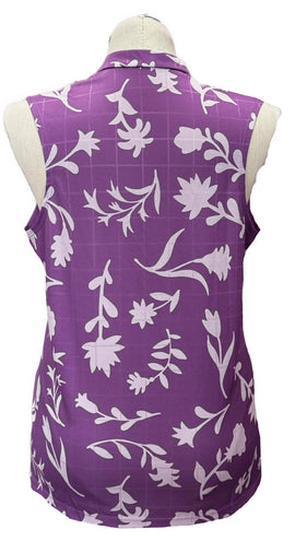 Nike Purple Floral Print Women's Sleeveless Golf Top Size XL - 0