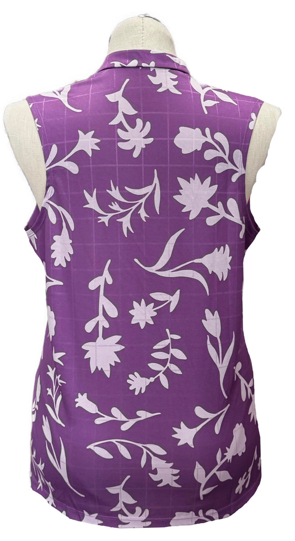 Nike Purple Floral Print Women's Sleeveless Golf Top Size XL