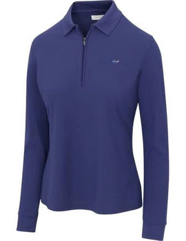 Greg Norman Women's Navy Zip Longsleeve Golf Polo Size XXL