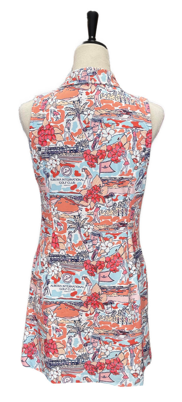 Smith & Quinn Peach Aurora International Golf Club Patterned Women’s Golf Dress Size M MSP$135