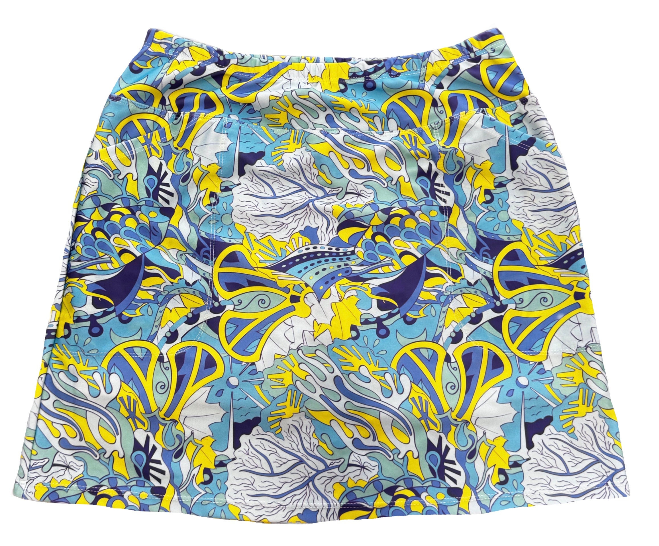 B-Skinz Blue & Yellow Patterned Women’s Golf Skort Size M MSP$79
