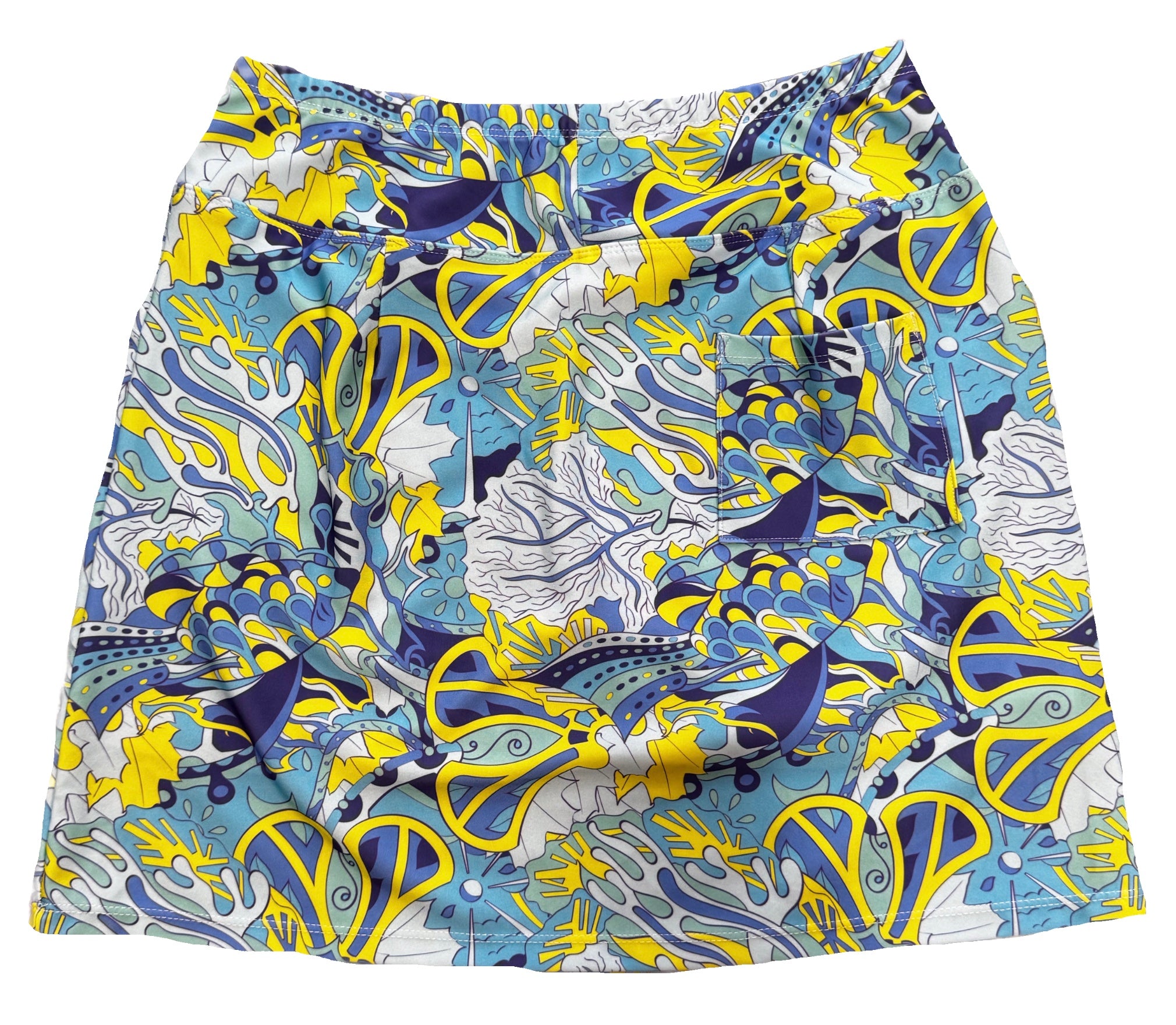 B-Skinz Blue & Yellow Patterned Women’s Golf Skort Size M MSP$79 - 0