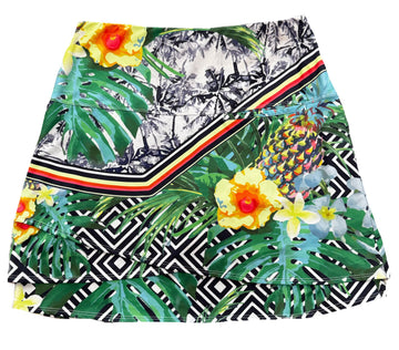 Lucky in Love Green & Yellow Tropical Print Women’s Golf Skort Size M - 0