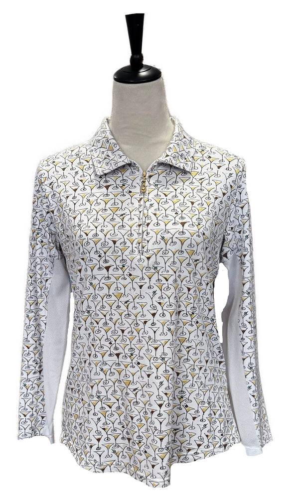 San Soleil Martini Print Women’s Golf Pullover Size M