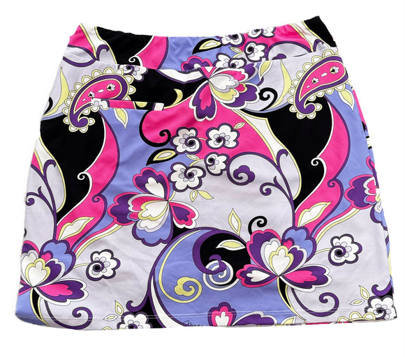 Melly M Purple & Pink Paisley Print Women’s Golf Skort Size M MSP$155