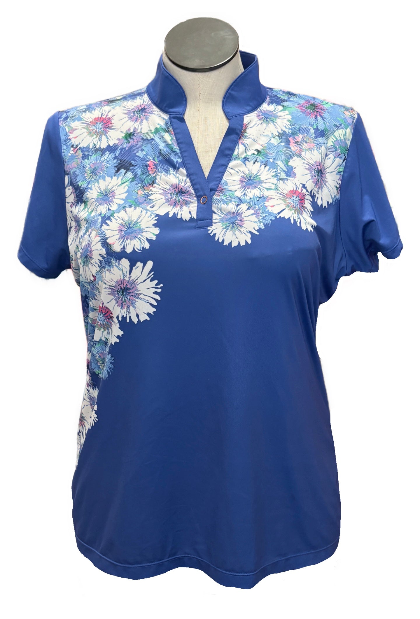 EP NY Periwinkle Floral Short Sleeve Golf Polo Size XL MSP$84