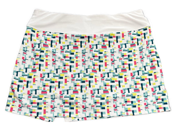 PGA Tour White & Teal Patterned Women's Golf Wrap Skort Size XL