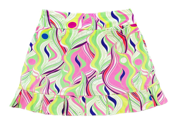 Tzu Tzu Samba Golf Skort Neon Green Print Size XS MSP$150
