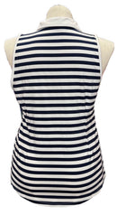 Jofit Navy & White Striped Women's Sleeveless Golf Top Size XL-2