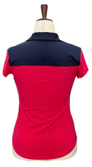 New Kinona Sport Shoulder Opener Short Sleeve Golf Top - Pink/Navy Size XS MSP$118-2