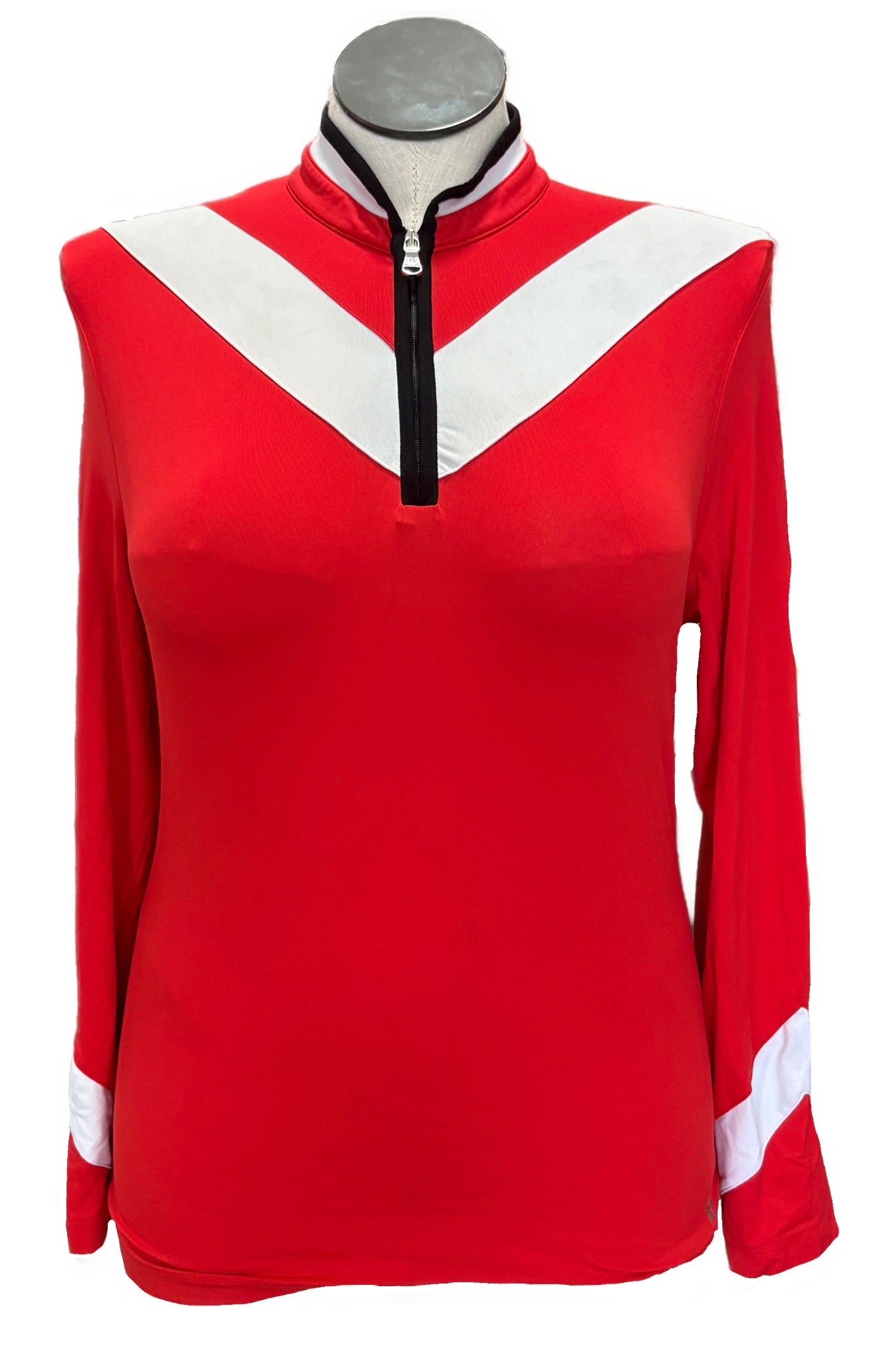 Lohla Sport Laurie Chevron Pullover Golf Top - Red Size L MSP$110