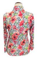 Gottex Peach, Navy & White Floral Patterned Women's Golf Pullover Size S-2