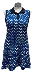 Lillie Green Blue, Green, Black & White Dotted Women's Sleeveless Golf Dress Size L-1