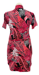 Tail Pink & Black Floral Leaf Print Women's Short Sleeve Golf Dress Size L-2
