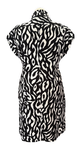 Zenergy Black & White Animal Print Women's Short Sleeve Golf Dress Size 2 (L) - 0