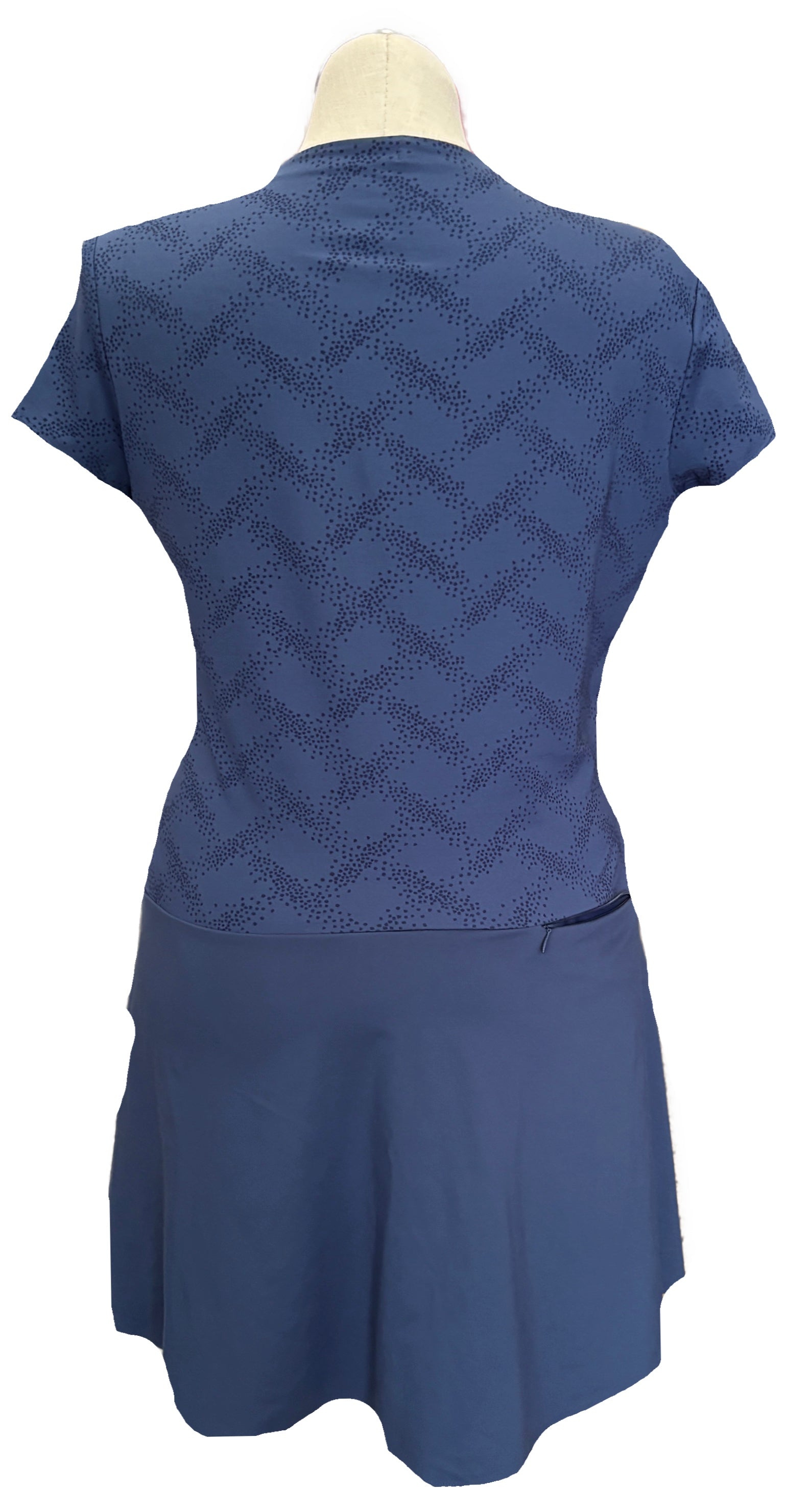 Adidas Navy Glitter Dot Pattern Women's Short Sleeve Golf Dress Size L - 0