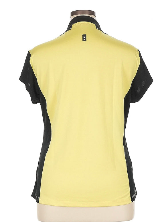 Jamie Sadock Women's Yellow & Black Cap Sleeve Golf Top Size XL MSP$95