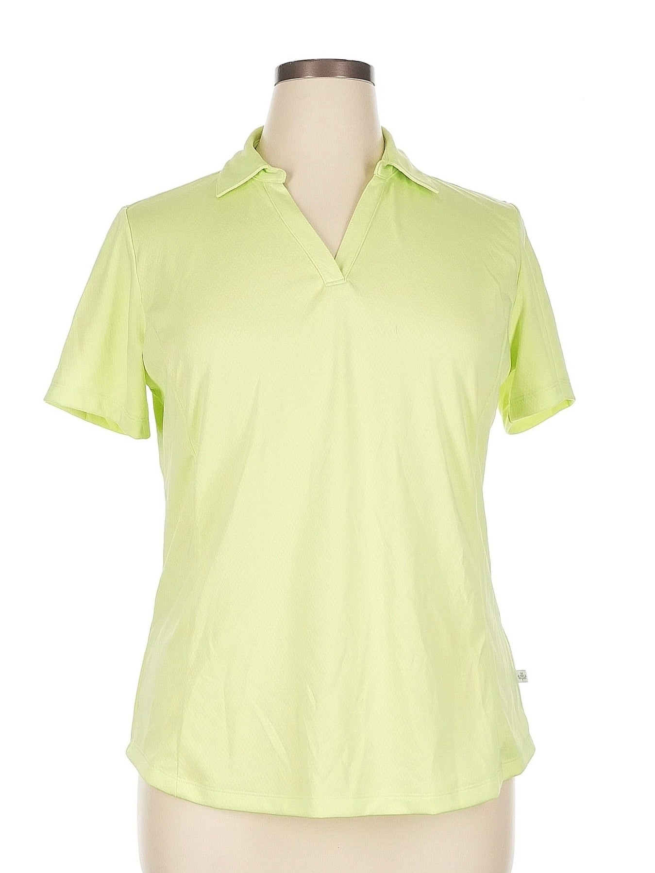 Lady Hagen Lime Green V-neck Golf Polo Size XL