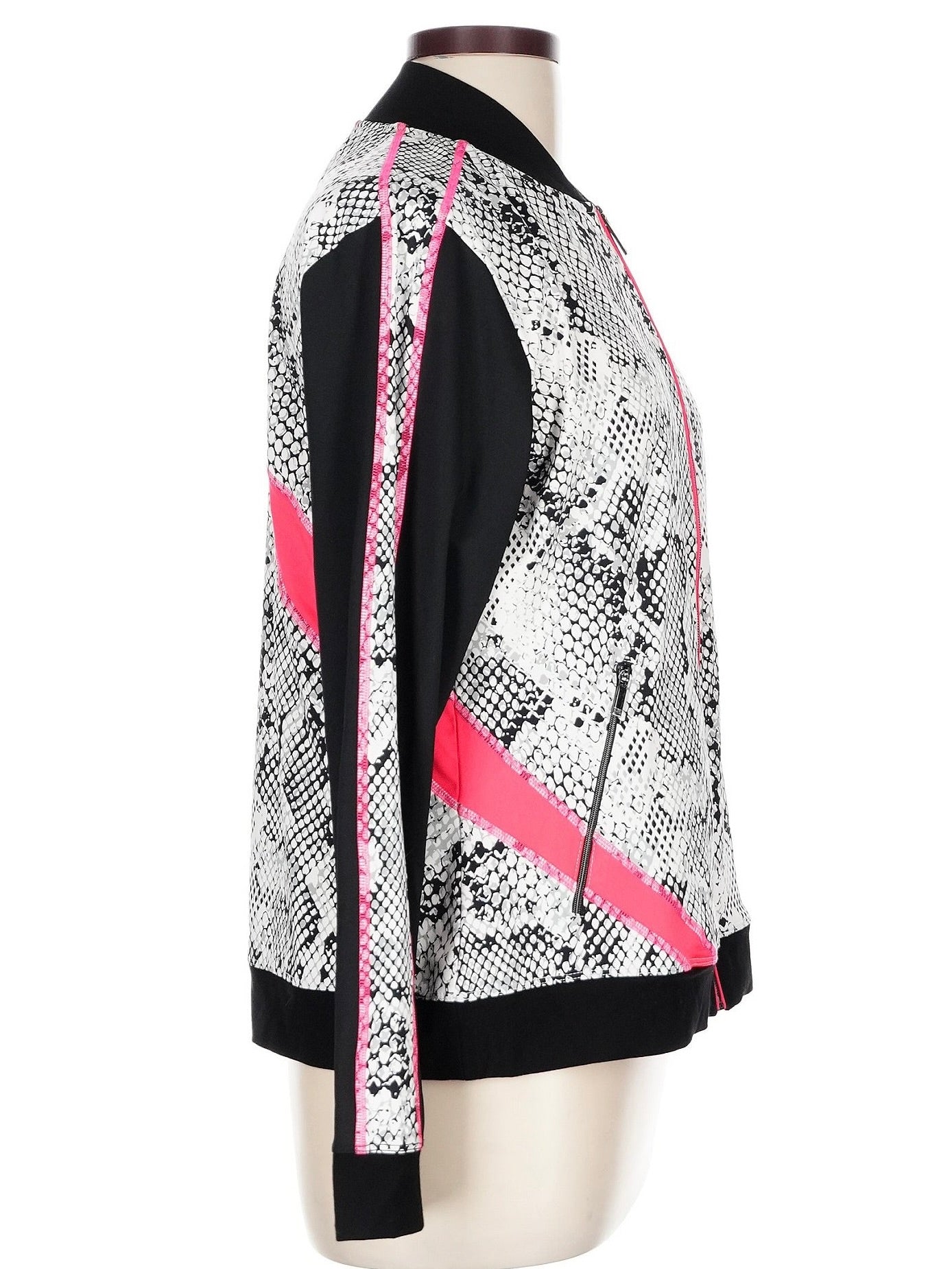 Tail Black, White & Pink Snakeskin Print Golf/Tennis Jacket Size L MSP$99