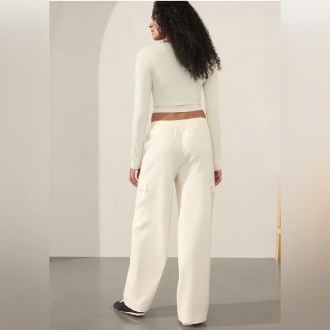 New Athleta Magnolia White Promenade Cargo Pant Size S MSP $129 - 0