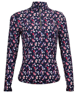 New Adair Navy, Red & Purple Print Women's Golf Pullover Size M MSP$98