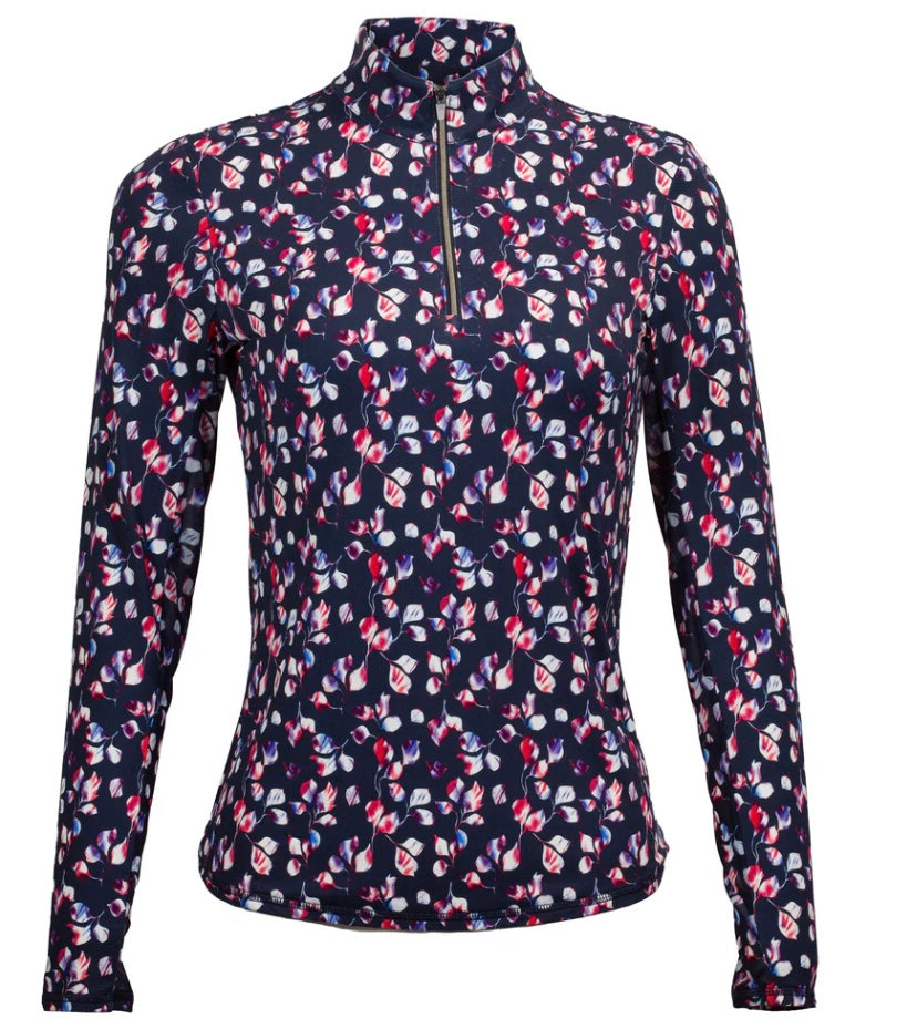 New Adair Navy, Red & Purple Patterned Women's Golf Pullover Size M MSP$98