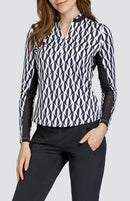 New Tail Women's Adalane Long Sleeve Golf Top - Magnetic Geo MSP$100-1