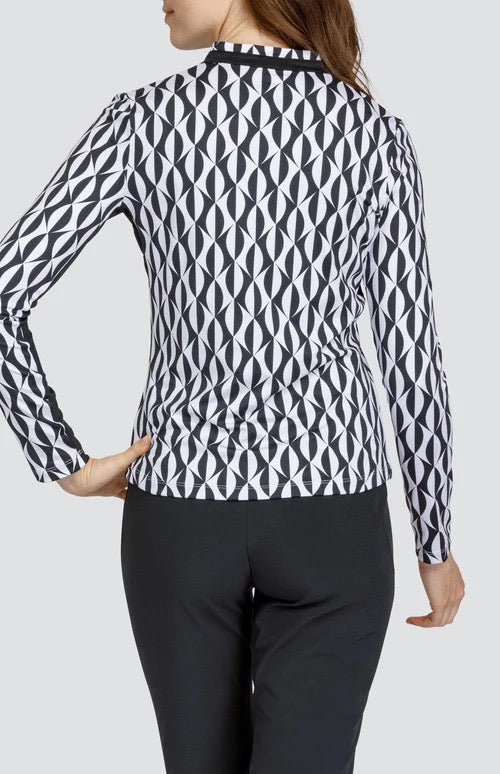 New Tail Women's Adalane Long Sleeve Golf Top - Magnetic Geo MSP$100 - 0