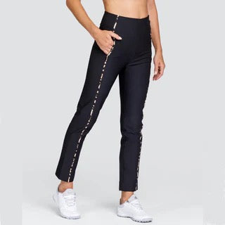 Tail Activewear Black Ankle Golf Pants w/ Animal Print Accents Size 12 MSP$90