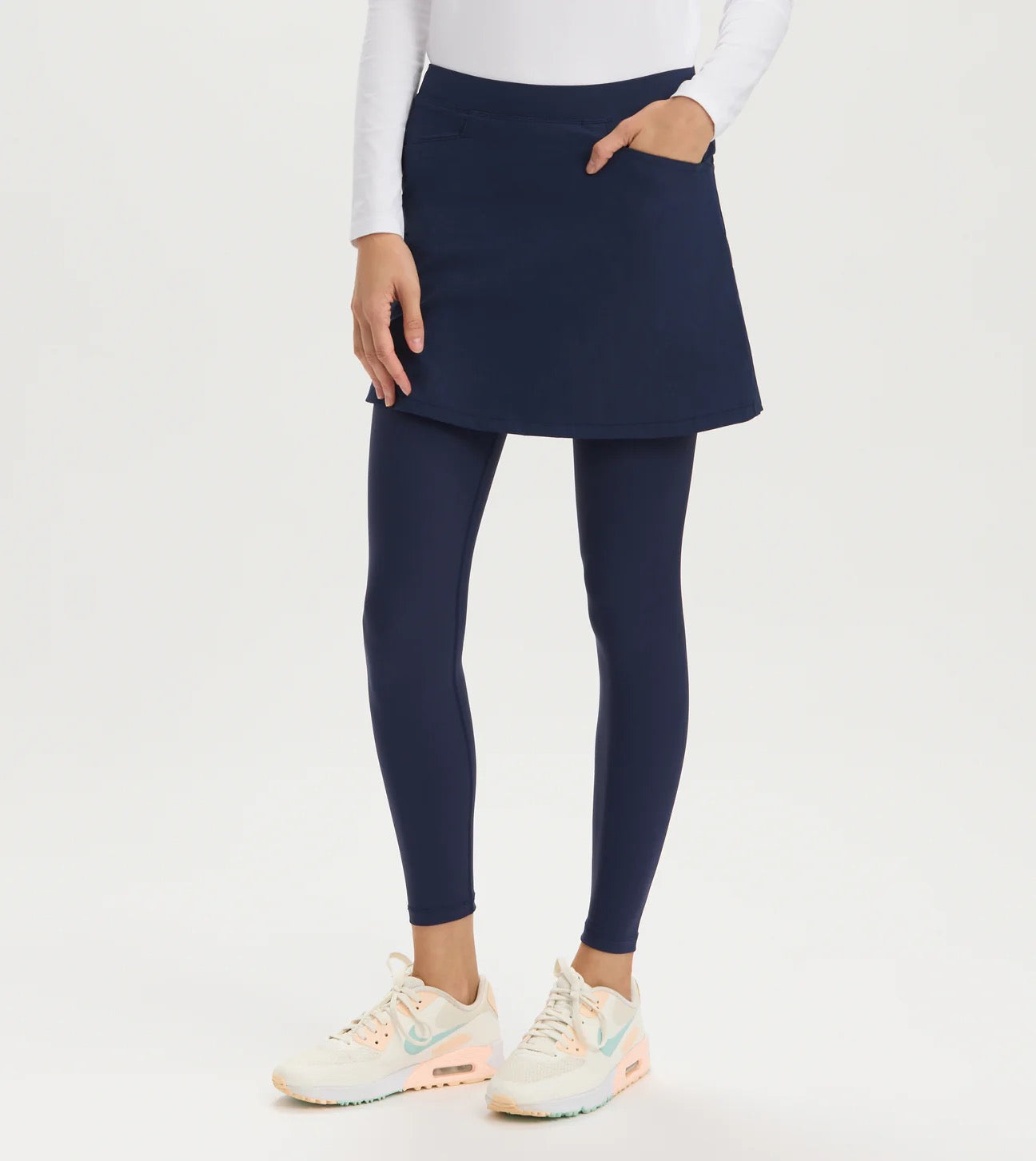 New Renwick Women's Navy Skirted Leggings Size L MSP$125