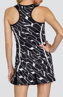 New Tail Activewear Kalindi 32' Tennis Dress - Cascade Geo Onyx MSP$87-2