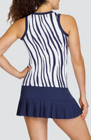 New Tail Activewear Queens Tennis Tank - Zebra Stripes MSP$89-2