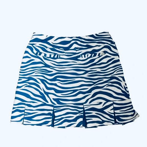 Tail Activewear Blue Zebra Print Pleated Golf Skort Size L MSP$ - 0